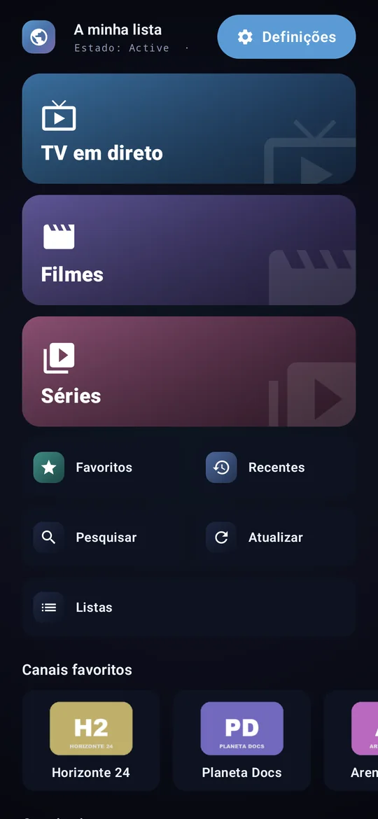 IPTV PREMIUM WORLD num telemóvel Android